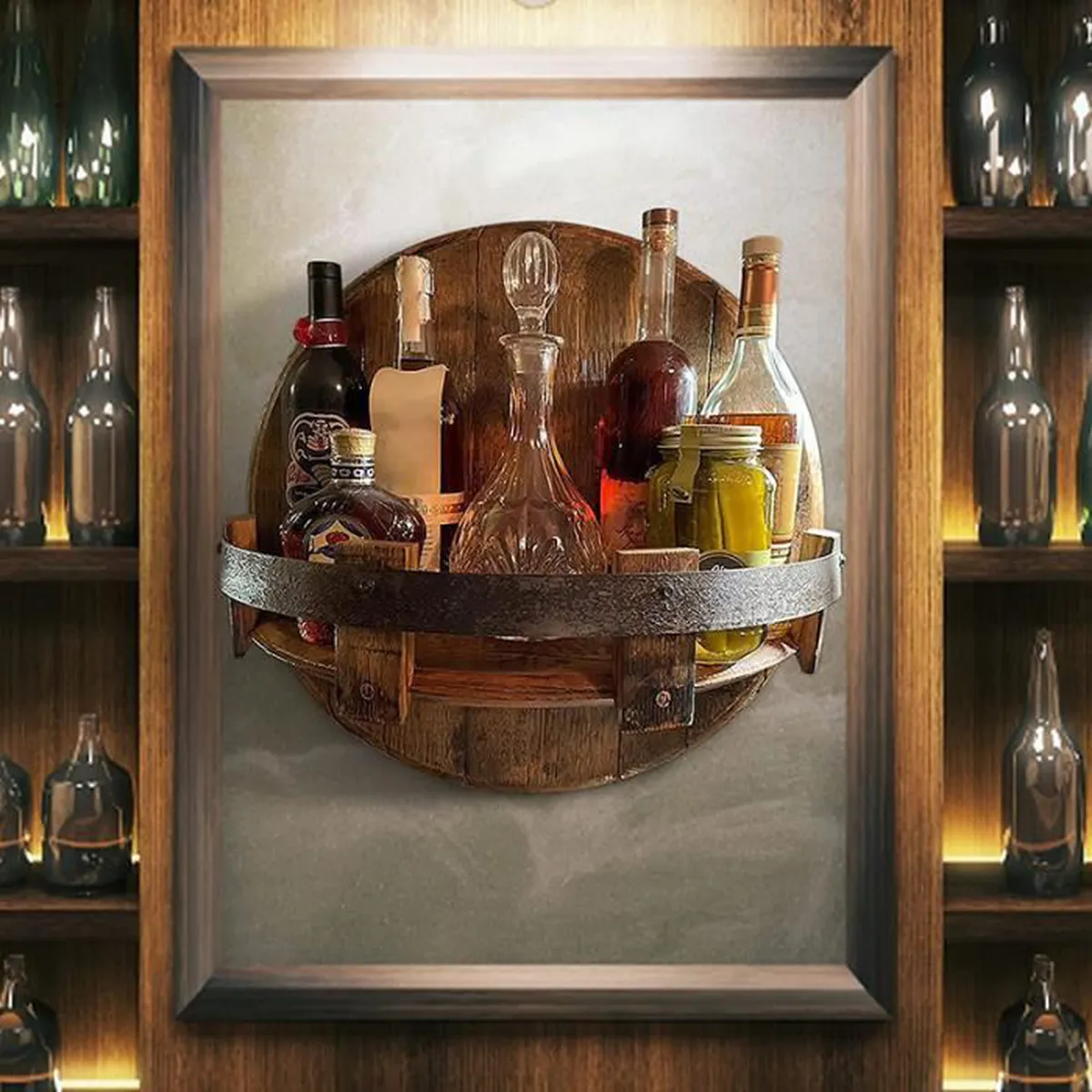 🔥New Year's Promotion 49% OFF - Bourbon Whiskey Barrel Shelf🍺