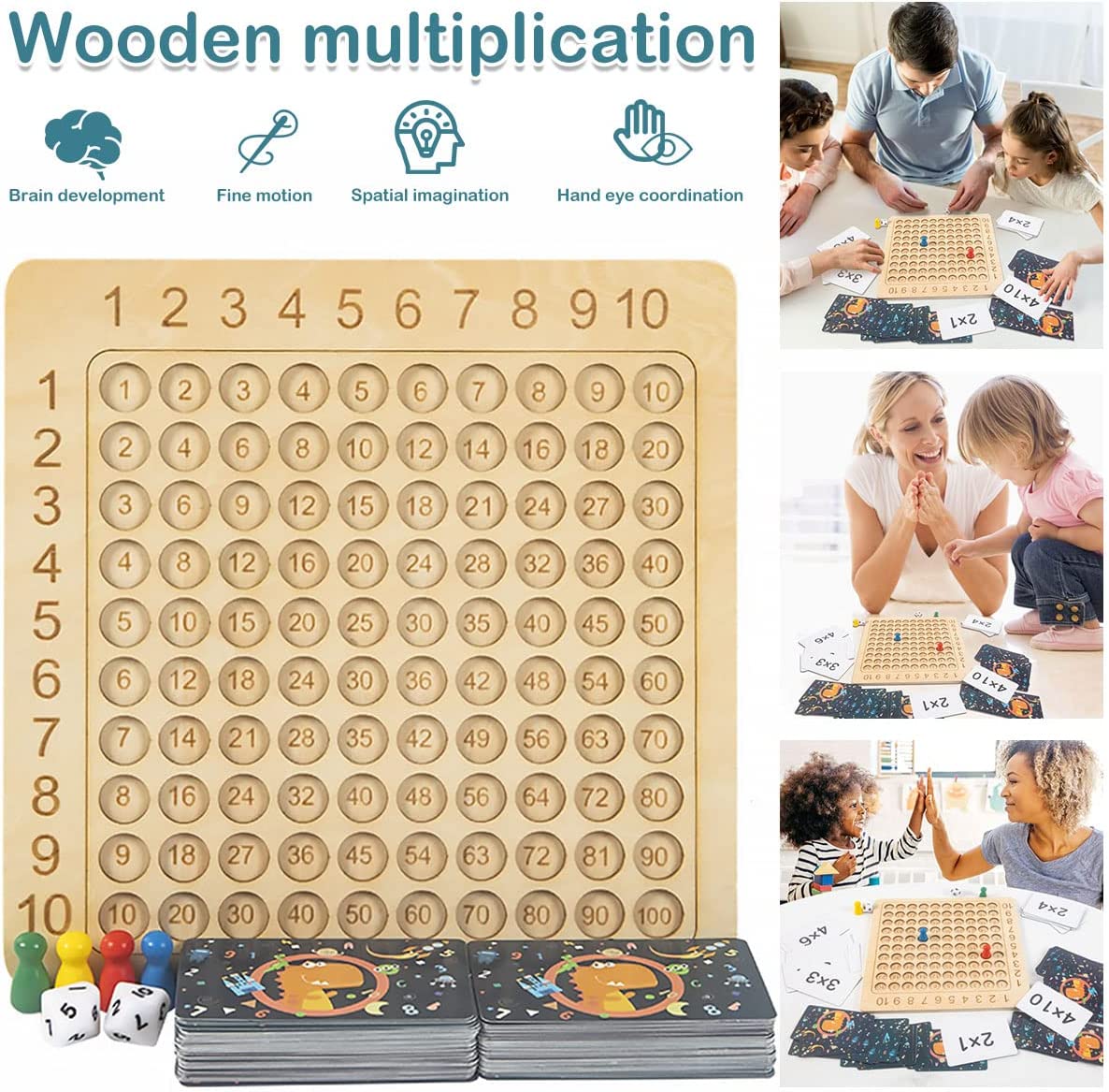 Wooden Multiplication Board Game