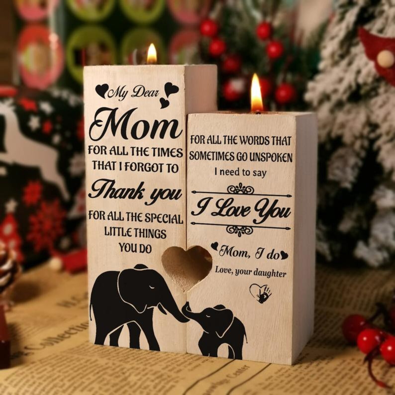 To Mom Candle Holder From Daughter / Son