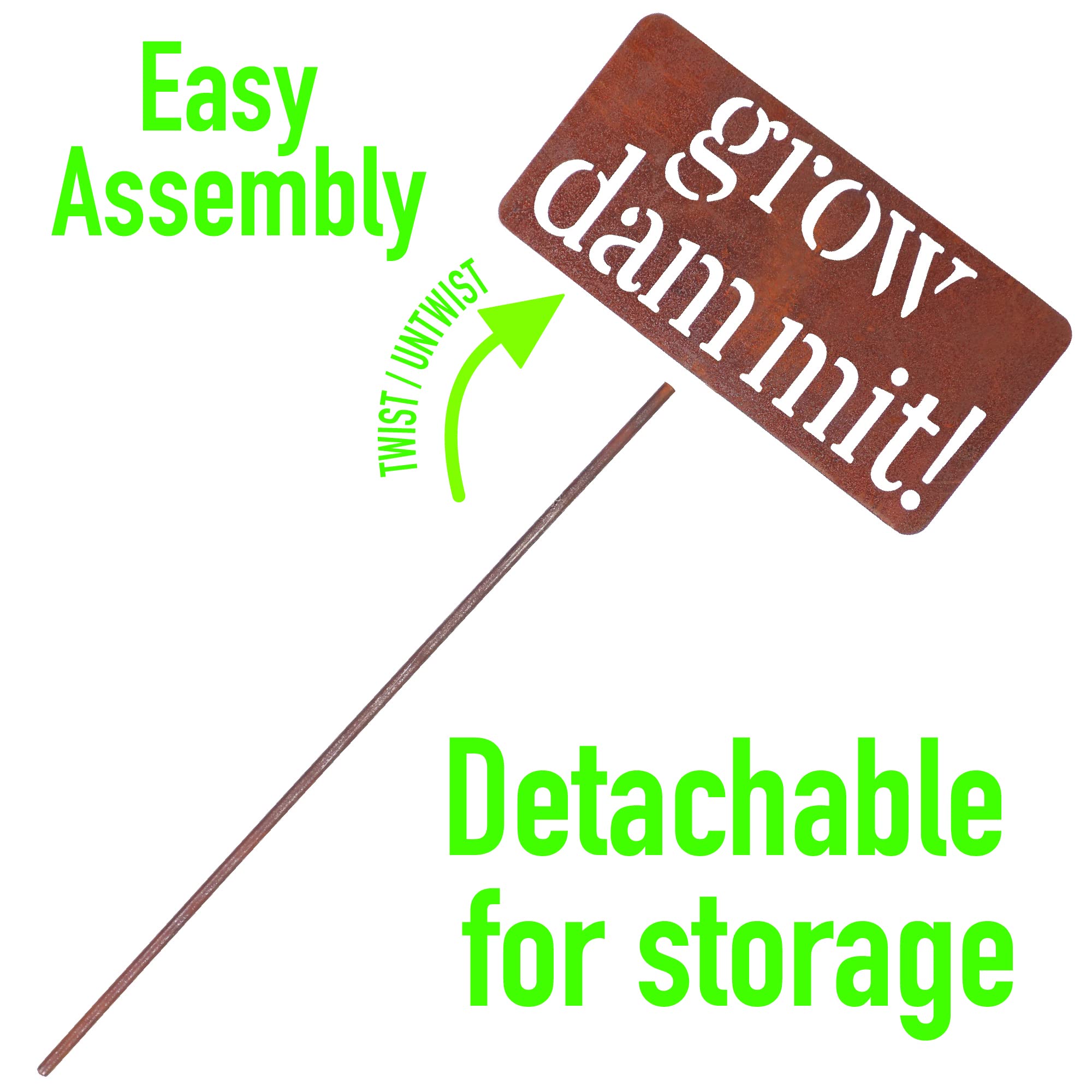 🔥 NEW ARRIVAL 🎁 grow. dammit. Funny Metal Garden Marker Stake Sign