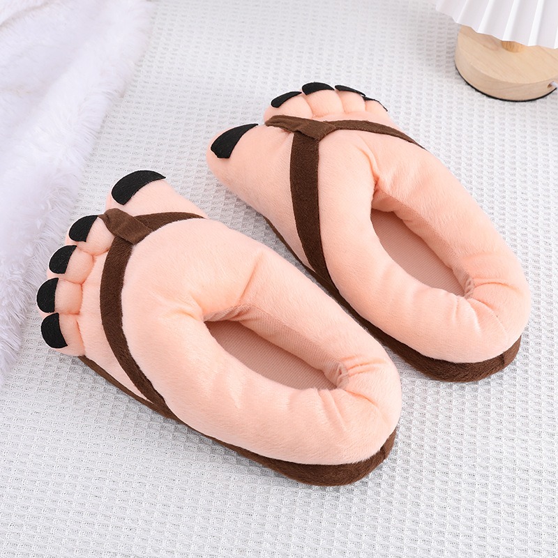  Creative funny big feet cotton slippers