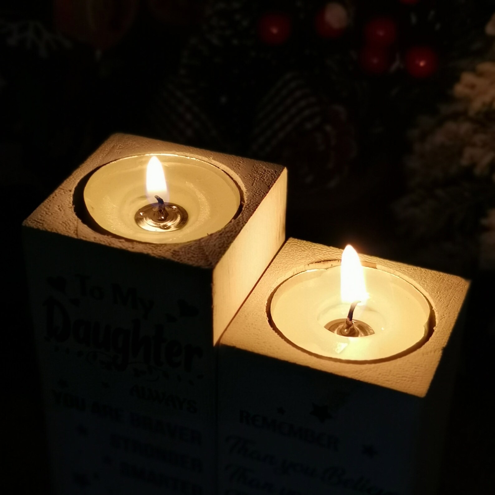 To Mom Candle Holder From Daughter / Son