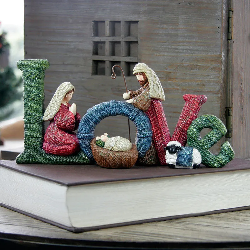 ✝️Handcrafts Family Nativity Statue