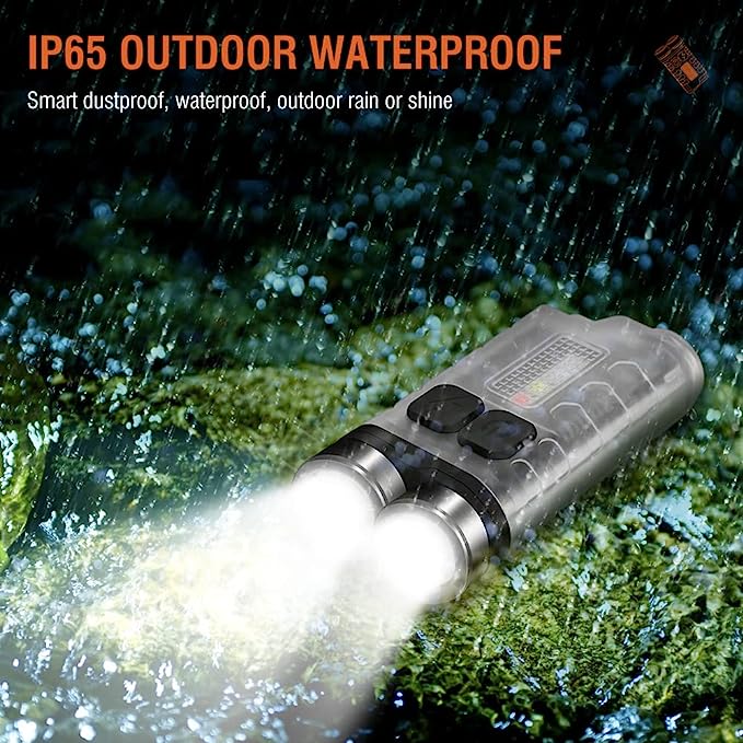 Small Powerful EDC Flashlight with Red UV Blue Light -Super Bright 900LM