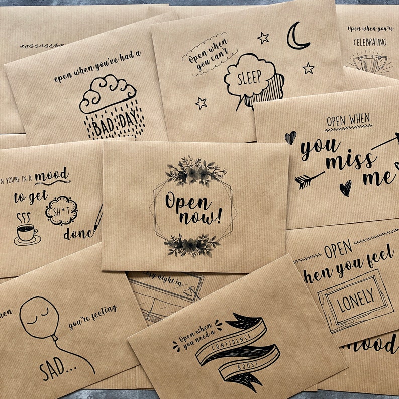 💌Set of Open When Envelopes(22pcs)-long distance relationship gift