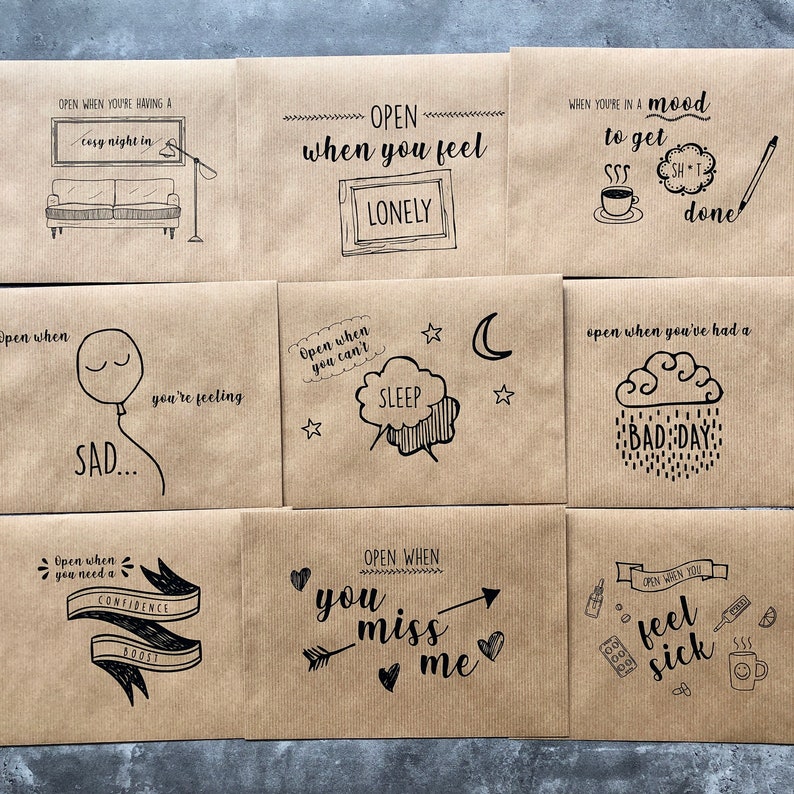 💌Set of Open When Envelopes(22pcs)-long distance relationship gift