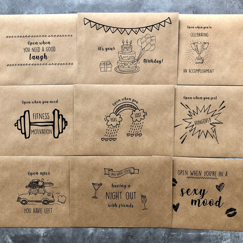 💌Set of Open When Envelopes(22pcs)-long distance relationship gift