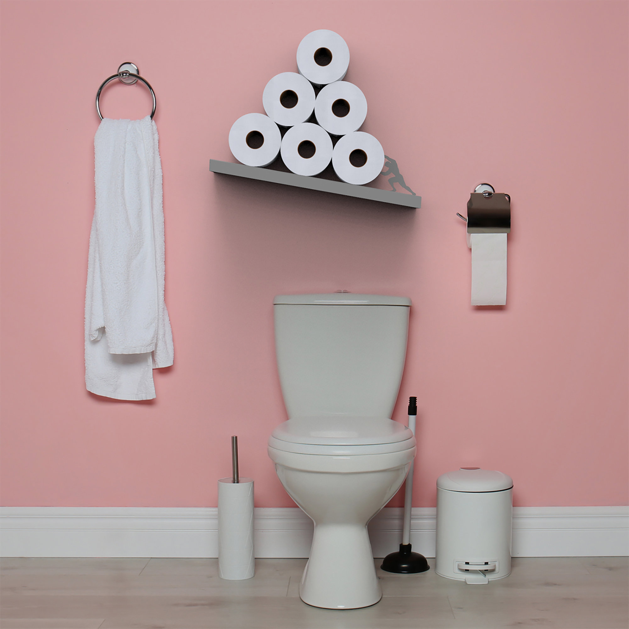 Unique Metal Fighting Villain Toilet Paper, Towel Rack