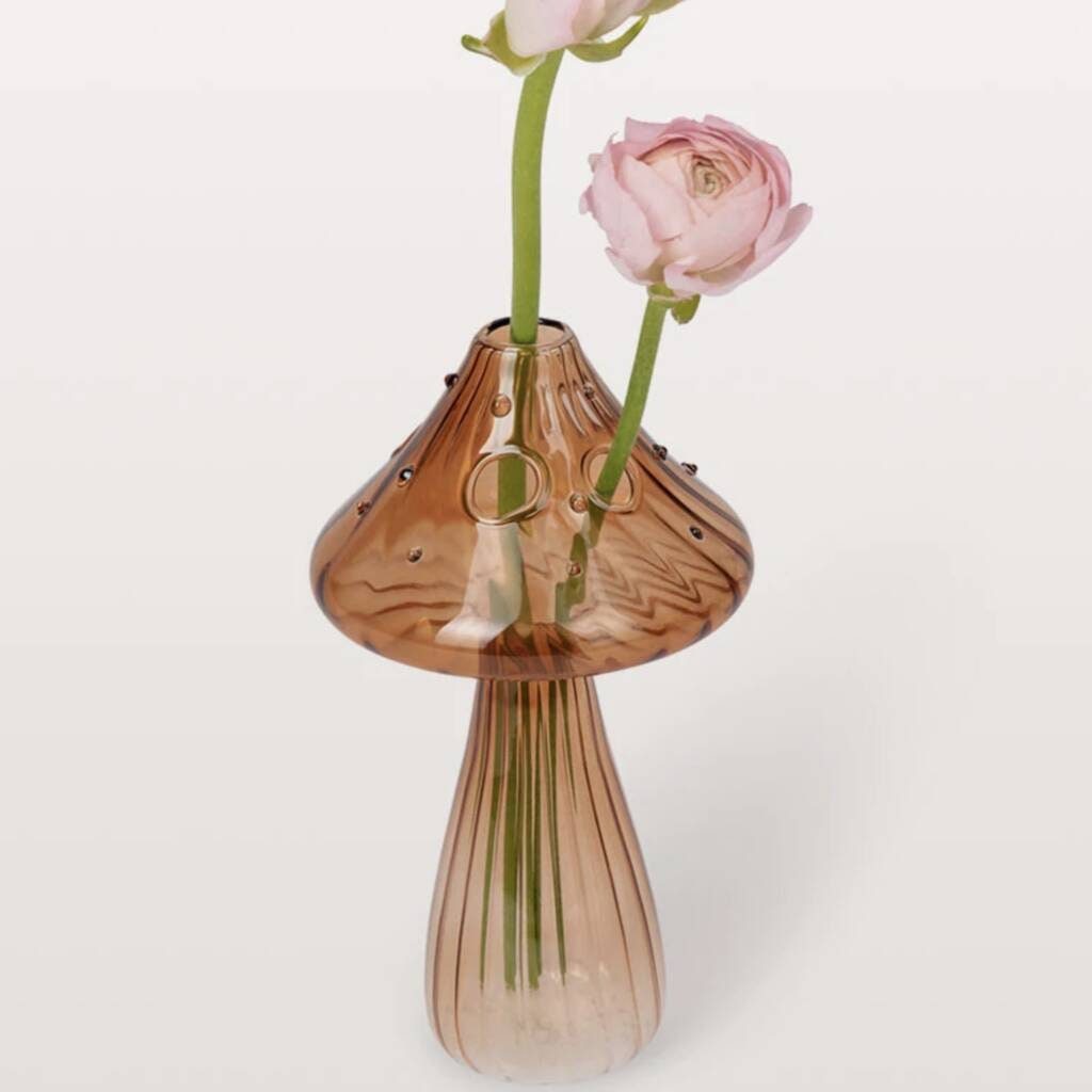 Delicate Mushroom Glass Bud Vases