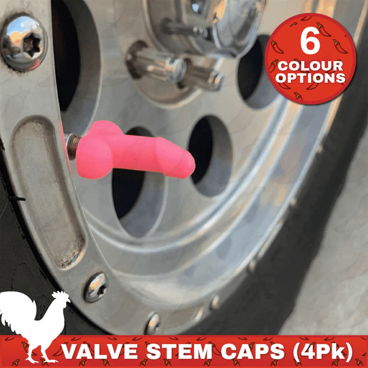 ROOSTER SHAPED VALVE STEM CAP 🐓🧢 - TIRECOCKZ PRANK (4 PACK!)