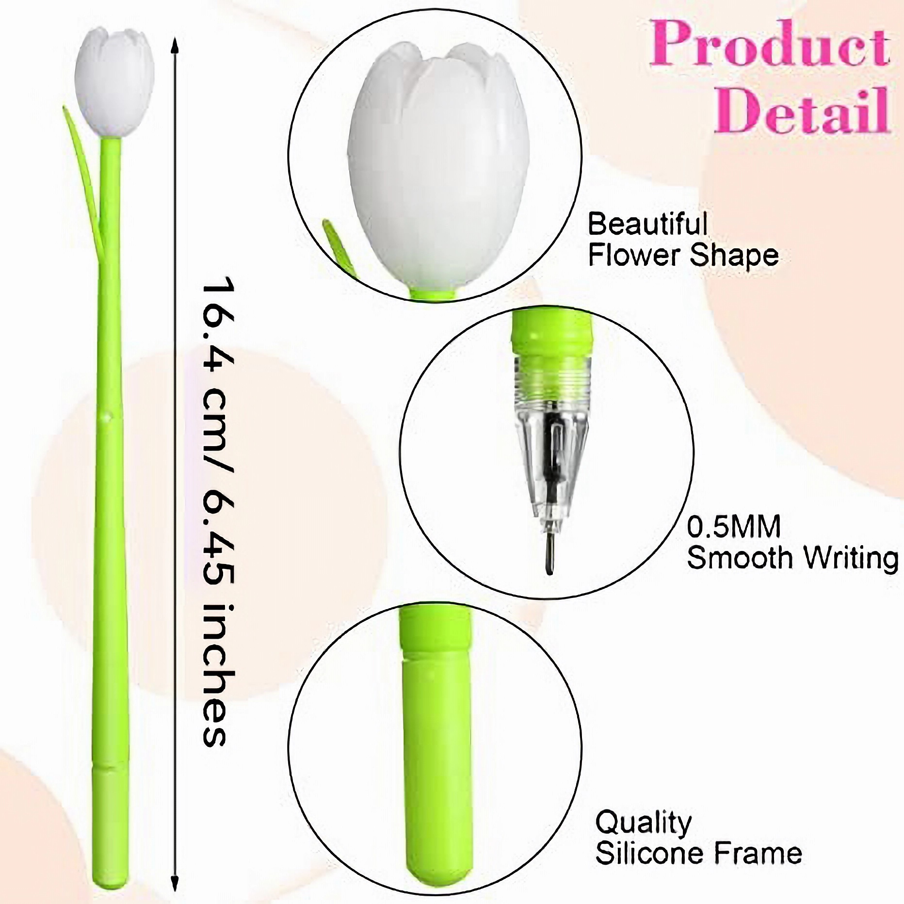 Color-changing tulip ballpoint pens(set of 6)