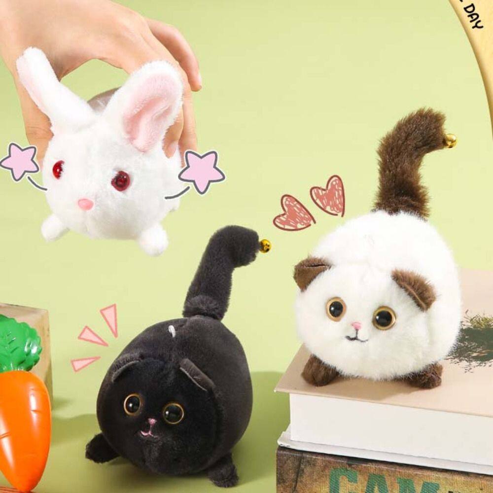 Wagging Tail Kitty Plush Doll Keychain