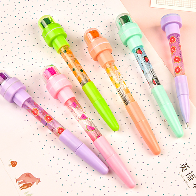 5 in 1 Light Roller Stamp Kids Blowing Magic Ballpoint Pen