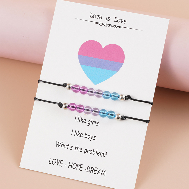 🌈2pcs rainbow card bracelet