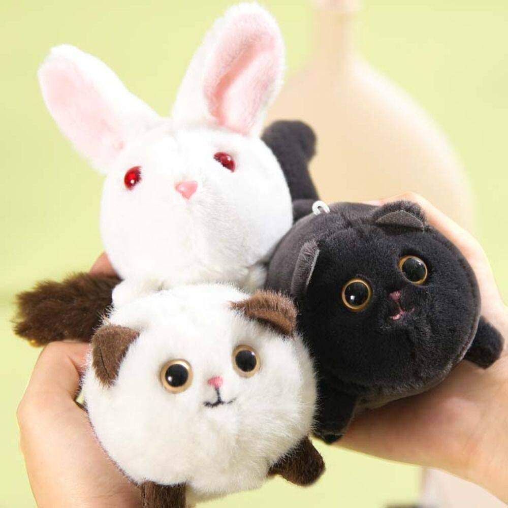 Wagging Tail Kitty Plush Doll Keychain