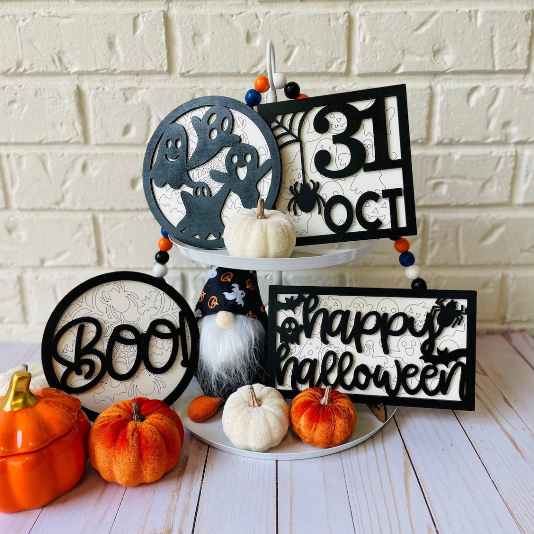 👻Halloween Spooky Bat Spider Tray Decor
