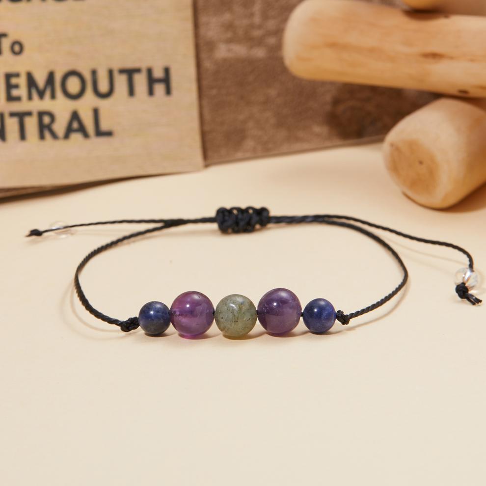 Spiritual Anxiety Reiki Beads Bracelets with Meaning Card