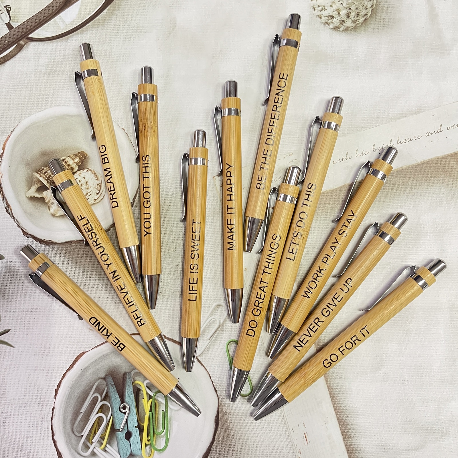 Inspirational Engraved Pens Set ️（12 Pcs）