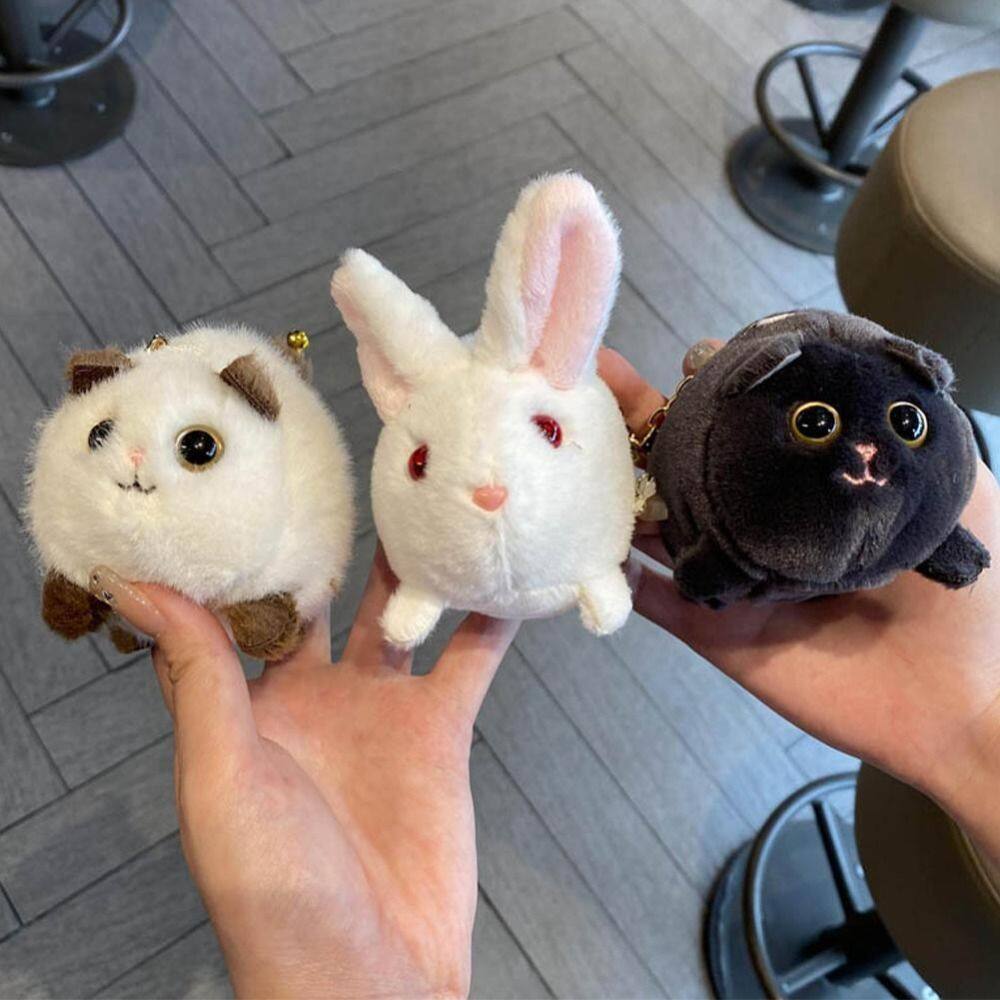Wagging Tail Kitty Plush Doll Keychain