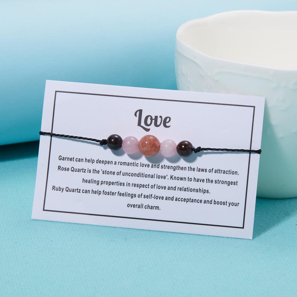 Spiritual Anxiety Reiki Beads Bracelets with Meaning Card