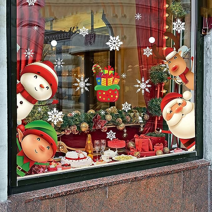 Deck Your Windows with Festive Cheer - Christmas Window Stickers Set