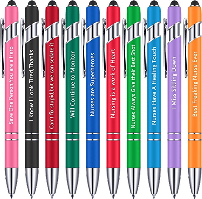 10 PCS Ballpoint Funny Pens Nurse/Doctor Verse (Black Ink)