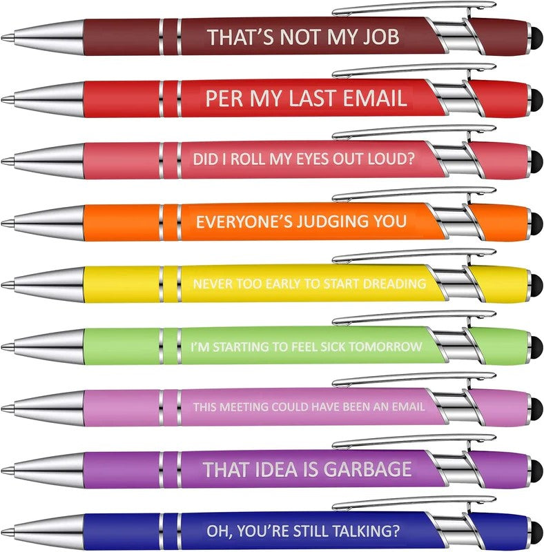 10pcs Funny Office Ballpoint Pens(Black Ink)