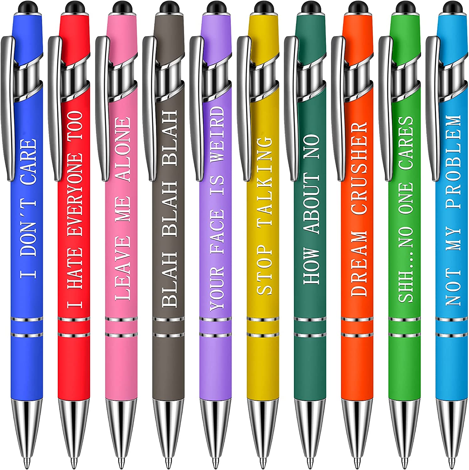 10pcs Funny Office Ballpoint Pens(Black Ink)