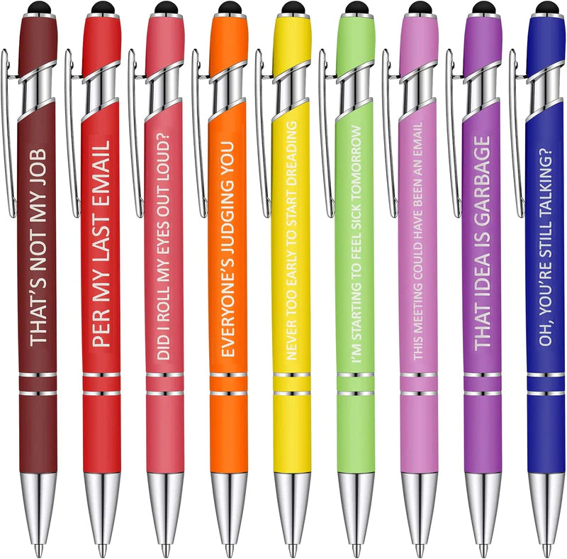 10pcs Funny Office Ballpoint Pens(Black Ink)
