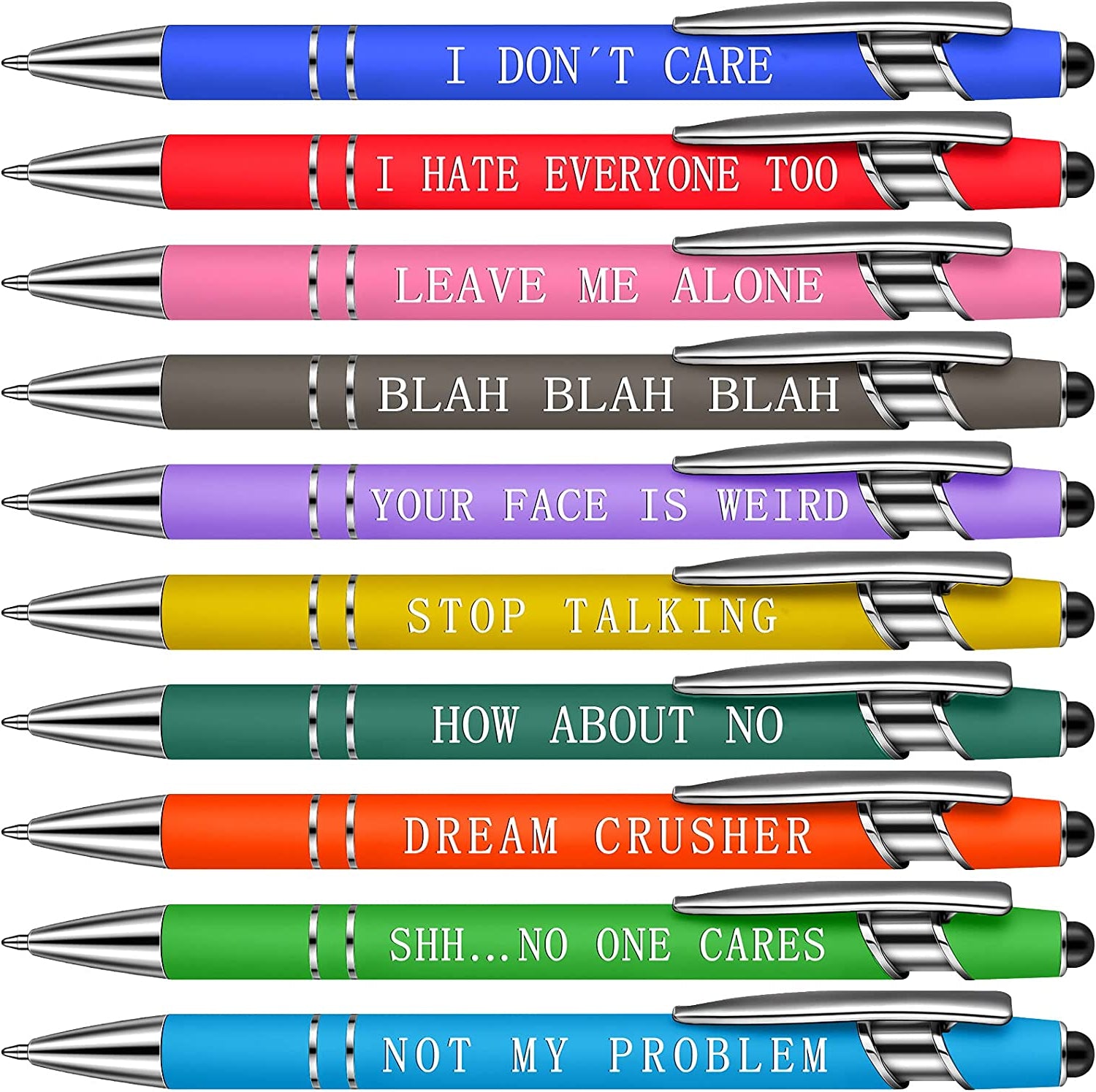 10pcs Funny Office Ballpoint Pens(Black Ink)