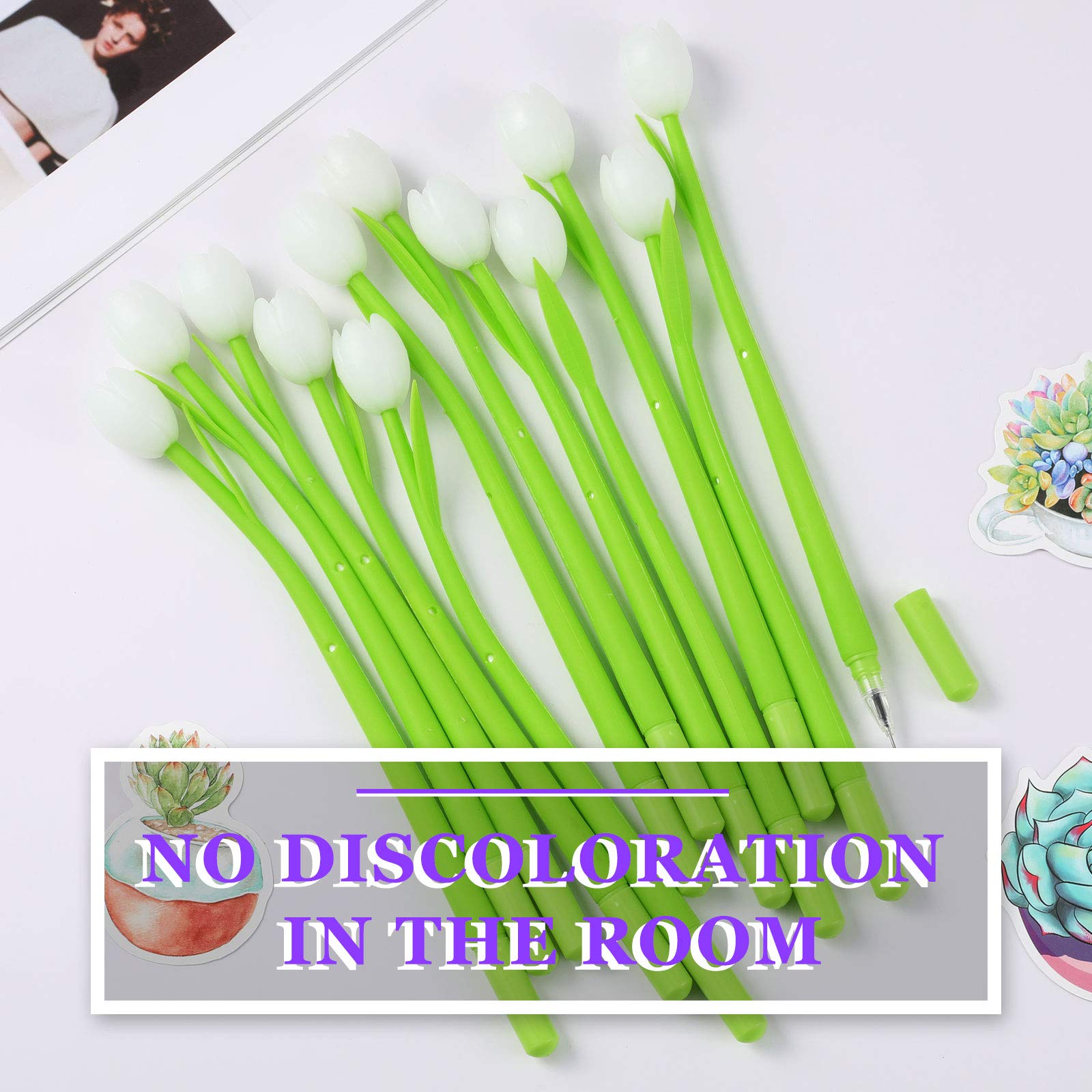 Color-changing tulip ballpoint pens(set of 6)