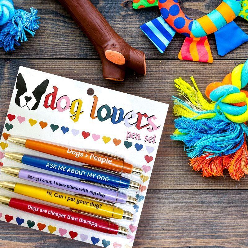 Funny Cat&Dog Lovers Ballpoint Pens (Set of 5 black ink pens.)