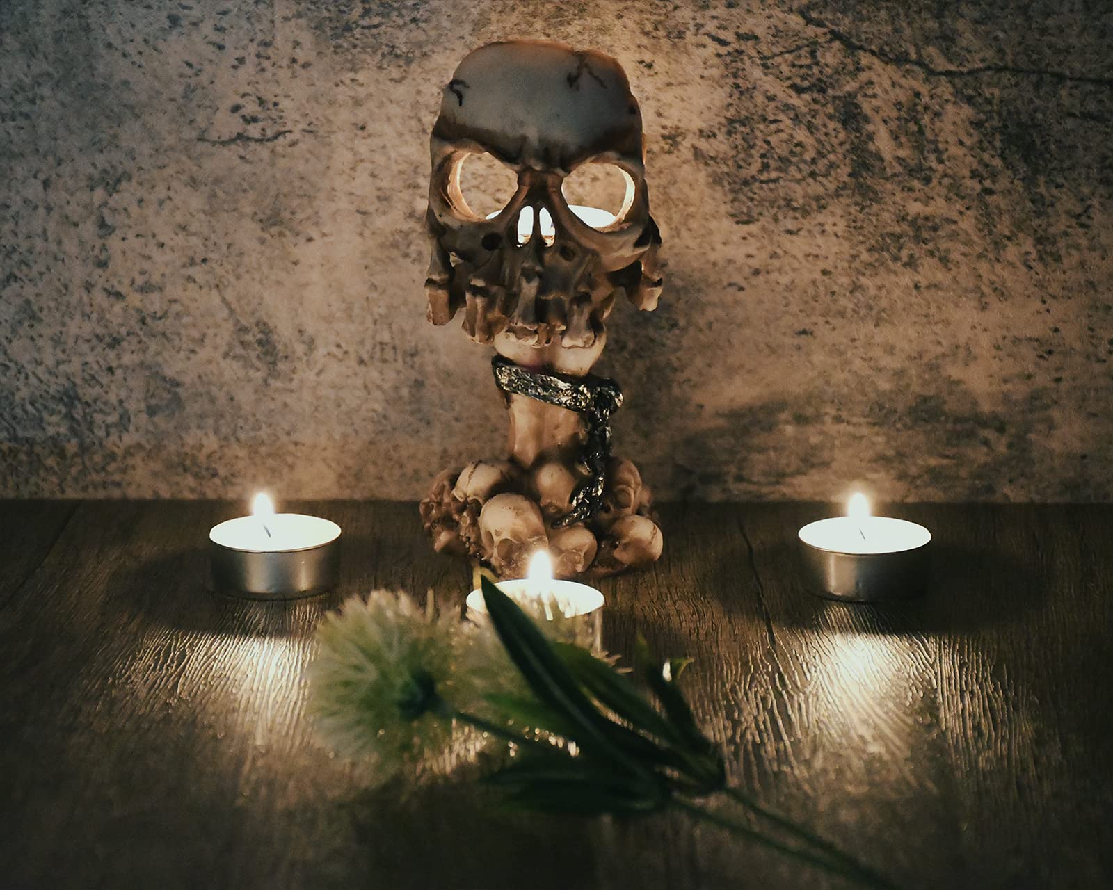Eerie Embrace🕯️Skull Candle Holder🦴
