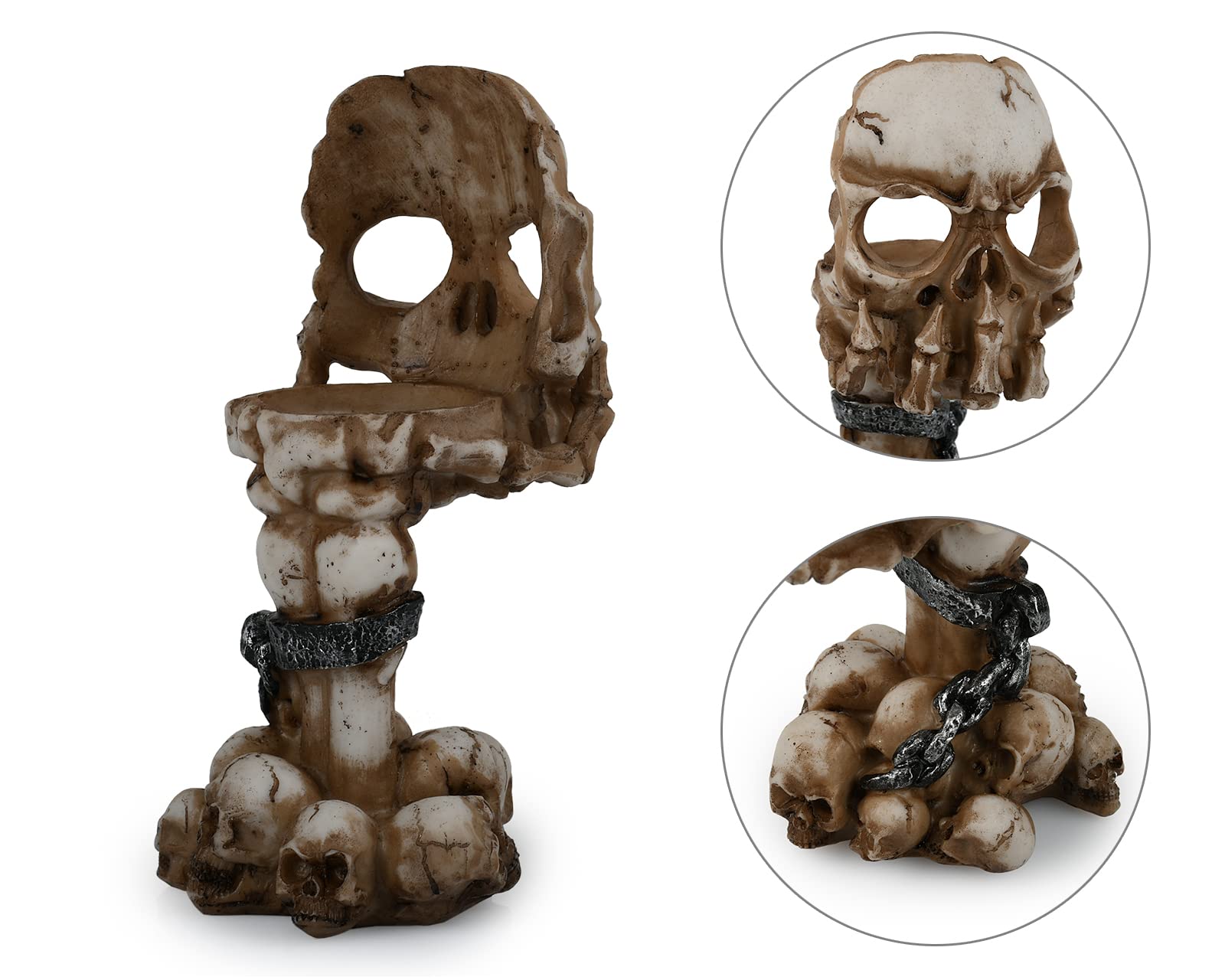 Eerie Embrace🕯️Skull Candle Holder🦴