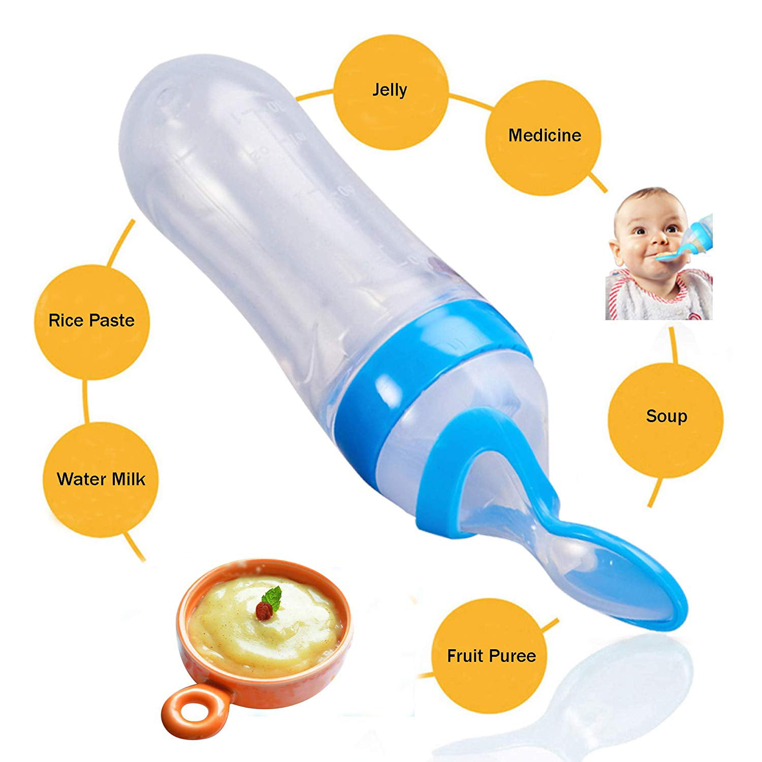 Baby Spoon Bottle Baby Food Complementary Feed Feeder Feeding Squeeze
