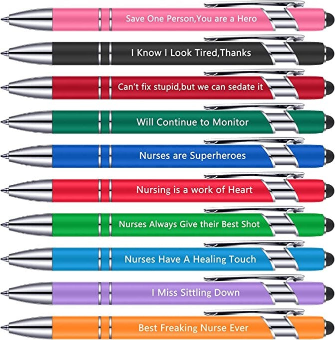 10 PCS Ballpoint Funny Pens Nurse/Doctor Verse (Black Ink)