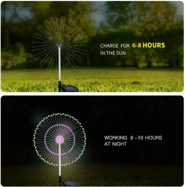 WATERPROOF SOLAR GARDEN FIREWORKS LAMP