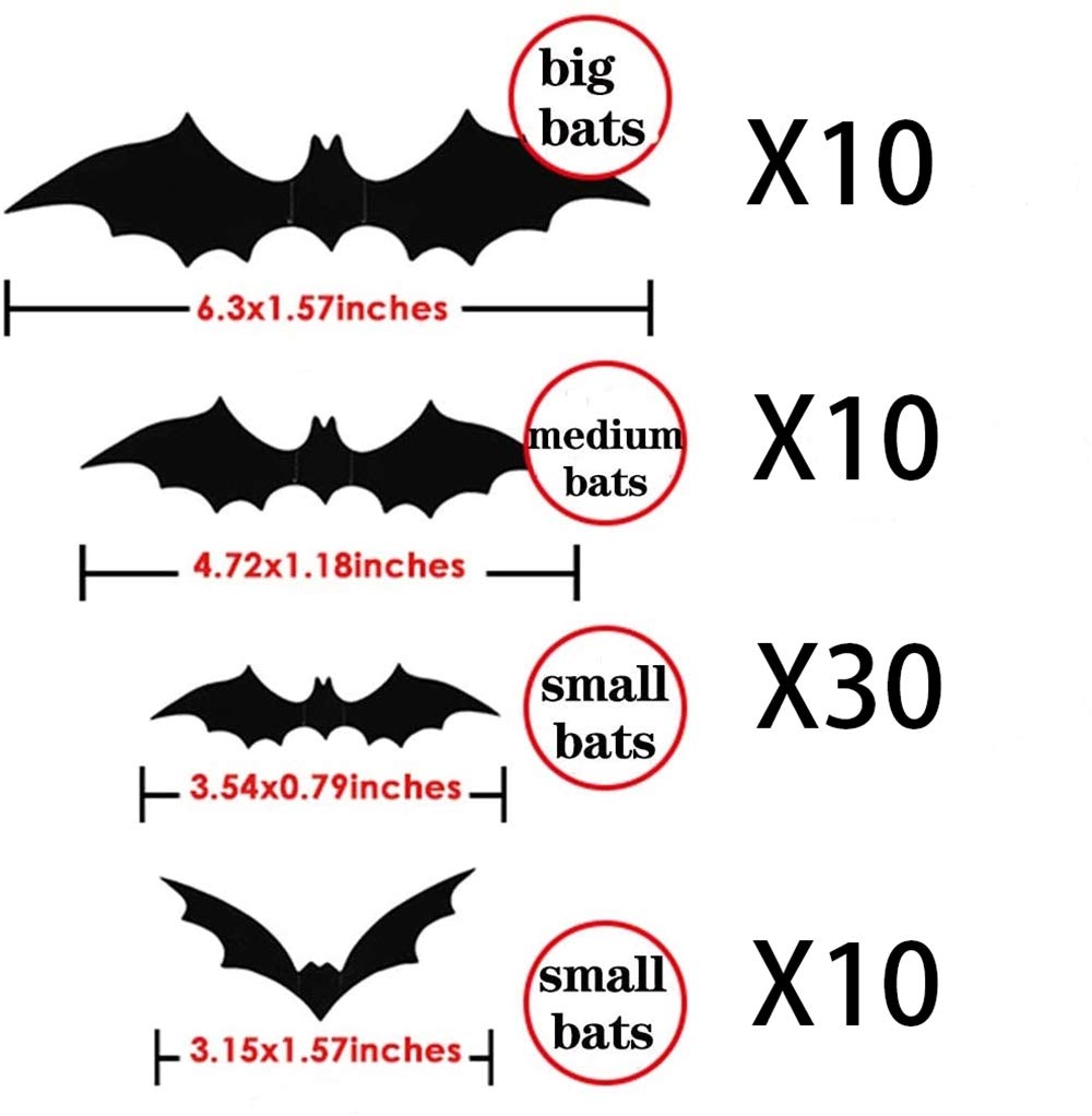 🔥Hot Sale 40% OFF🔥Halloween Bat Home Decorations（1 Set 12 Pcs）