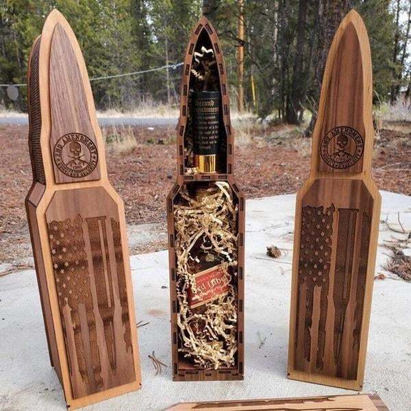 'SUPPORT 2ND AMENDMENT' WOODEN GIFT BOX 
