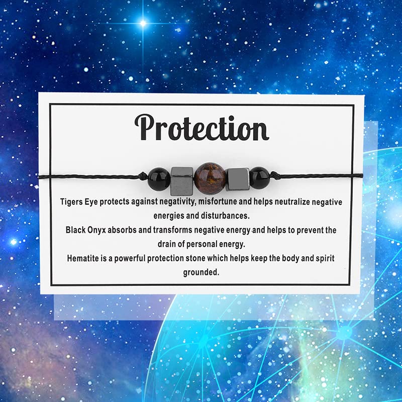 Spiritual Anxiety Reiki Beads Bracelets with Meaning Card
