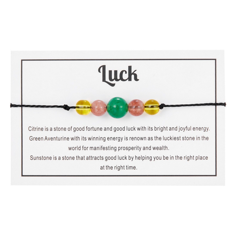 Spiritual Anxiety Reiki Beads Bracelets with Meaning Card