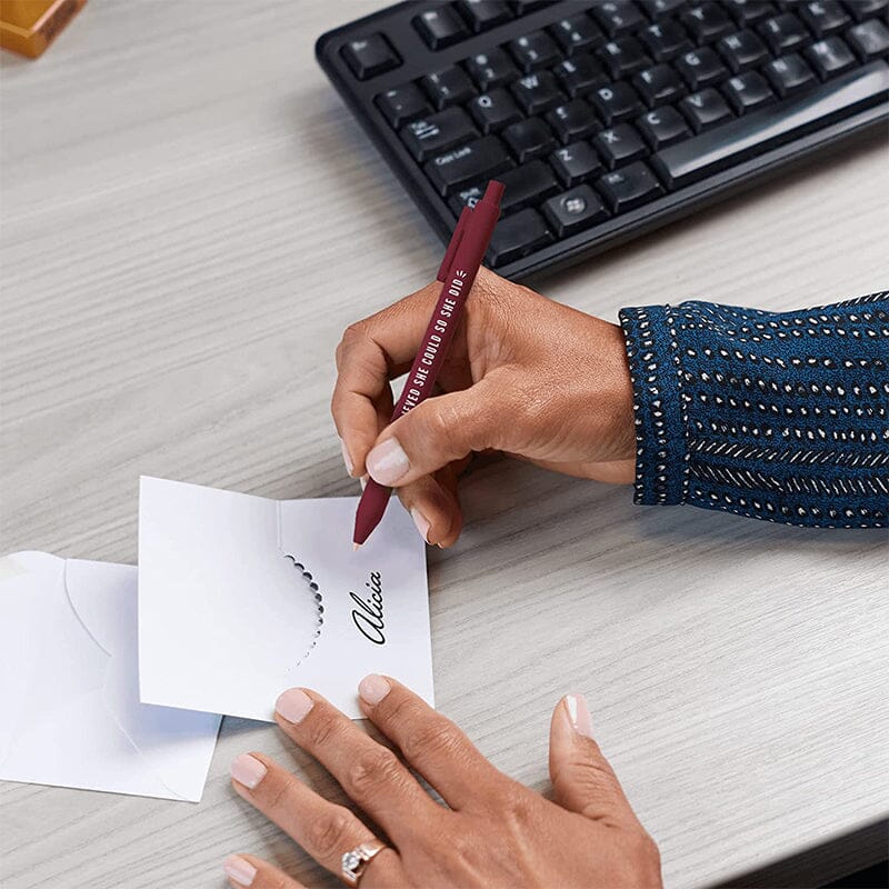 Soft Touch Colorful Girl Power Ballpoint Pens