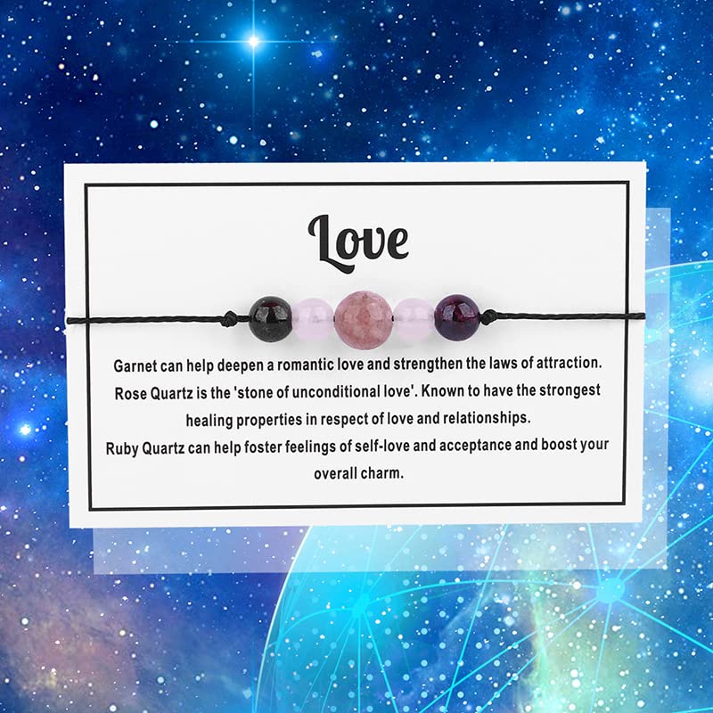 Spiritual Anxiety Reiki Beads Bracelets with Meaning Card