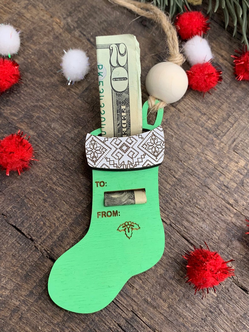 Christmas Cash Money Holder Ornament Easy Simple Gift for Her image 3
