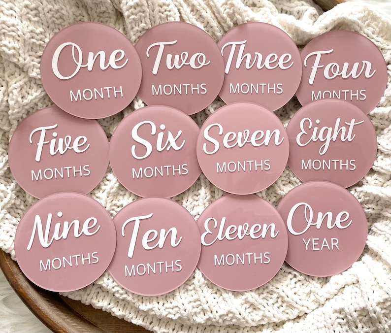 Acrylic Baby Milestones DiscBaby Monthly Milestone CardsBaby image 7