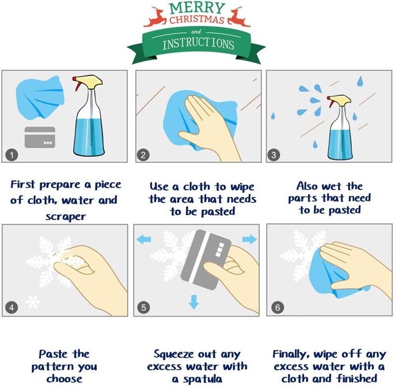 🎄Christmas Snowflake Window Clings Stickers❄️