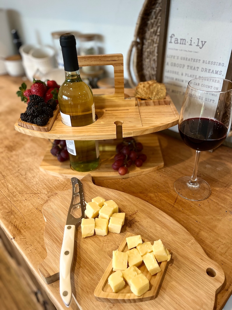 Outdoor Wine Table & Charcuterie Tray  Mini Picnic Table  image 6