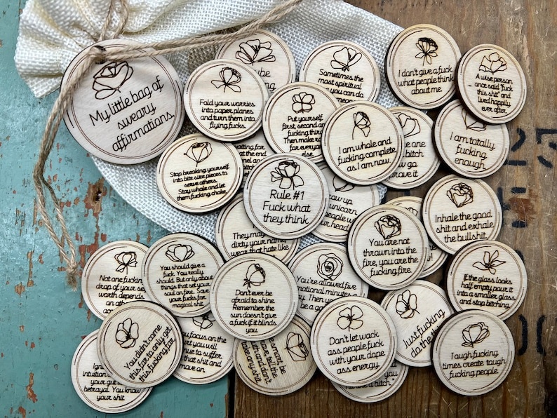 🤷‍♂️30 Inappropriate Affirmations and Bag Tag👜