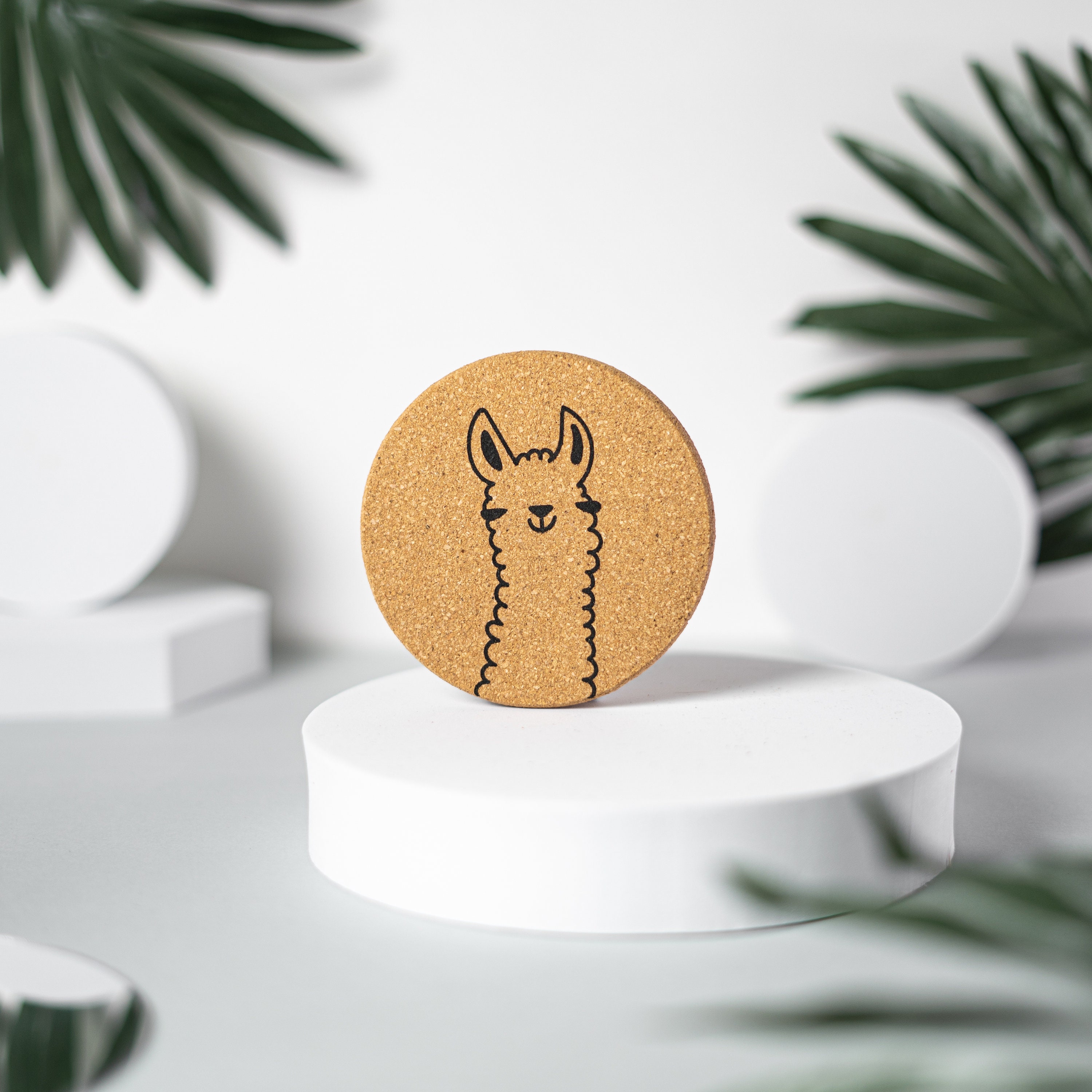 Cute Round Cork Coaster Set 