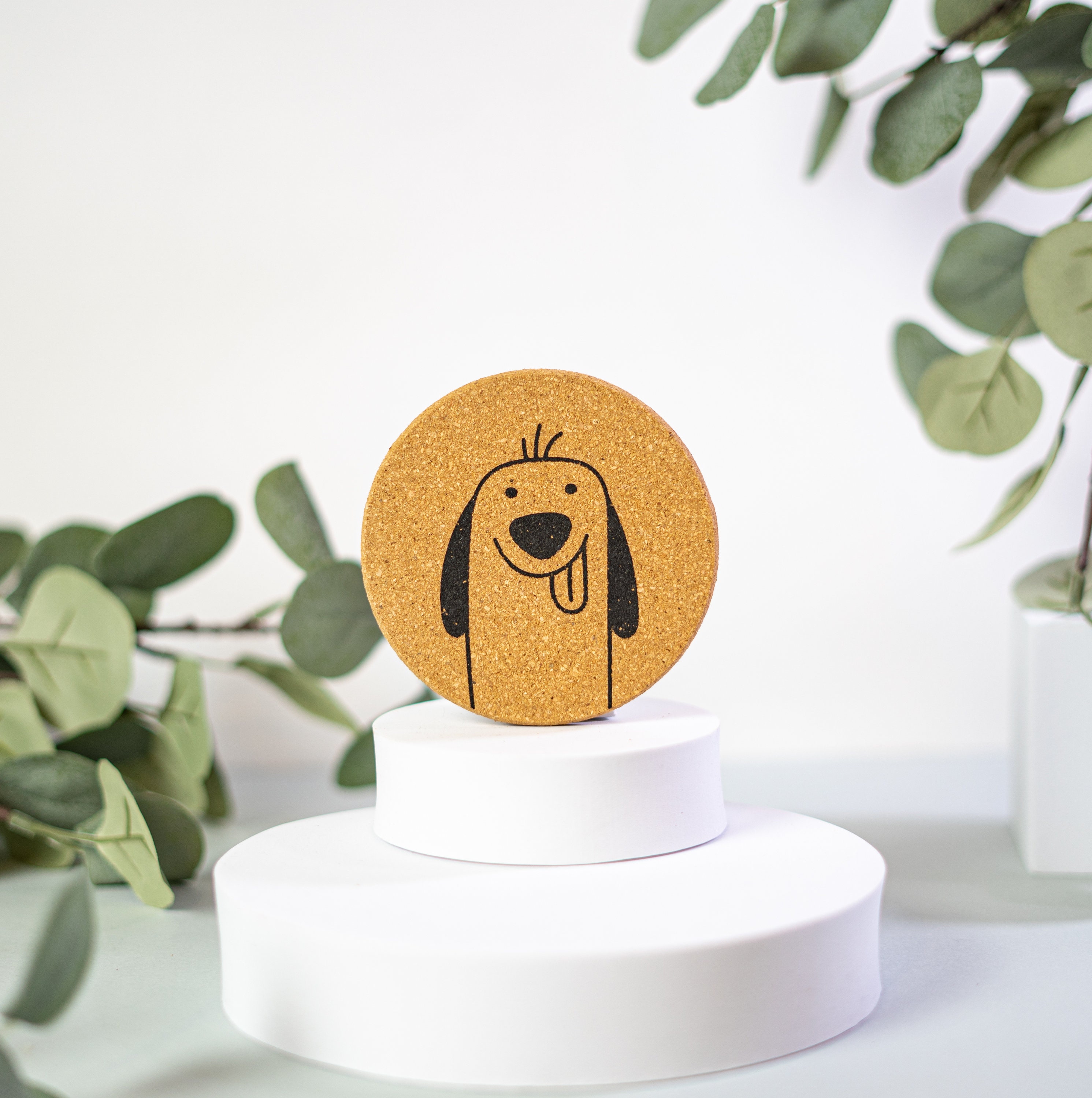 Cute Round Cork Coaster Set 